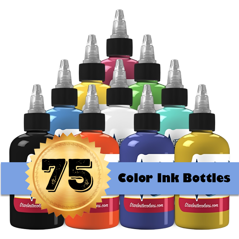 StarBrite Tattoo Ink 75 Color Professional Set