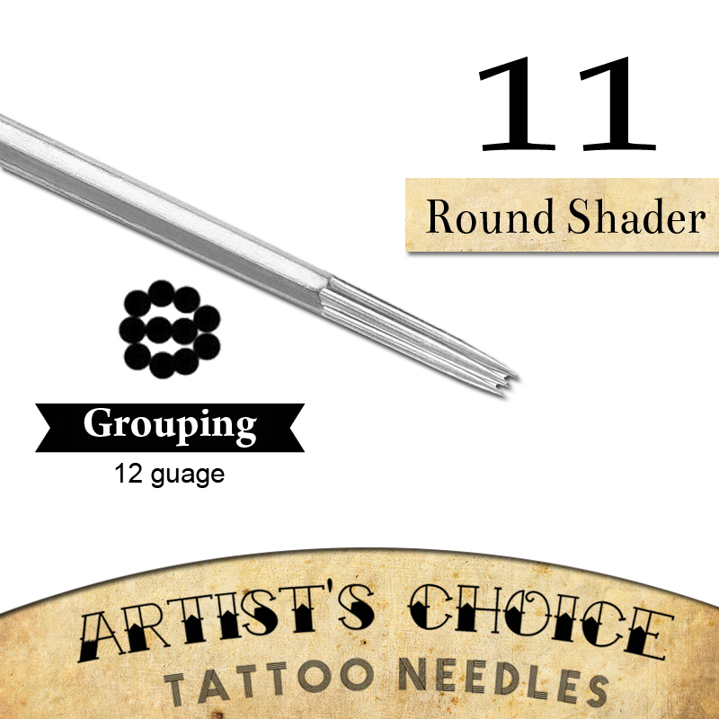 Artist's Choice Tattoo Needles - 11 Round Shader Needles 50 Pack