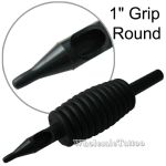 1" Inch Sterile Disposable Black Silicone Tattoo Grip - 1 Round 20 Pack