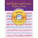 24 Script and Cursive Display Fonts CD-ROM and Book