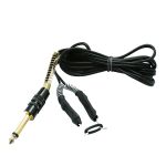 6 Foot SUPER SOFT SILICONE CLIP CORD Autoclaveable Gold Plated Phono Plug - Black
