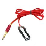 6 Foot SUPER SOFT SILICONE CLIP CORD Autoclaveable Gold Plated Phono Plug - Red