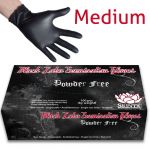 Black Latex Powder Free Examination Gloves - Medium