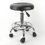 Black Adjustable Rolling Stool Tattoo Salon Chair