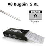 Tattoo Needles - #8 Bugpin 5 Round Liner 50 Pack