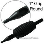 1" Inch Sterile Disposable Black Silicone Tattoo Grip - 11 Round 20 Pack