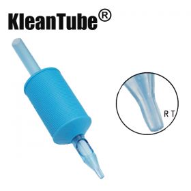 KleanTube® - Premium Tattoo Disposable Grips with Clear Tips - 14 Round 20 Pack
