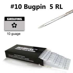 Tattoo Needles - #10 Bugpin 5 Round Liner 50 Pack