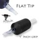 Atlas Junior™ Tube - 1" Inch Black Sterile Disposable Tattoo Grips with Clear Tip - 11 Flat 20 Pack