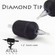 Atlas Tube™- 1.2" Inch Black Sterile Disposable Tattoo Grips with Clear Tip - 11 Diamond 15 Pack