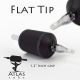 Atlas Tube™- 1.2" Inch Black Sterile Disposable Tattoo Grips with Clear Tip - 13 Flat 15 Pack