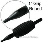 1" Inch Sterile Disposable Black Silicone Tattoo Grip - 14 Round 20 Pack