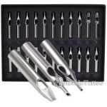22 pc. Box Set Of Double wash holes Stainless Steel Tattoo Grip Tips