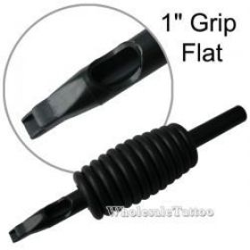 1" Inch Sterile Disposable Black Silicone Tattoo Grip - 5 Flat 20 Pack
